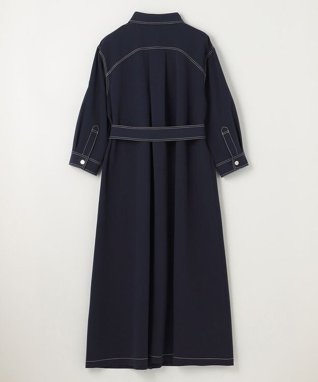 GRACE CONTINENTAL 配色ステッチワークシャツワンピース ネイビー