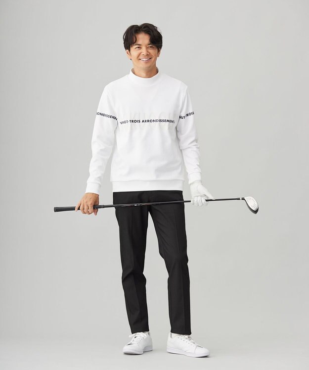 23区GOLF 【MEN】ストレッチモックネックシャツ ホワイト系