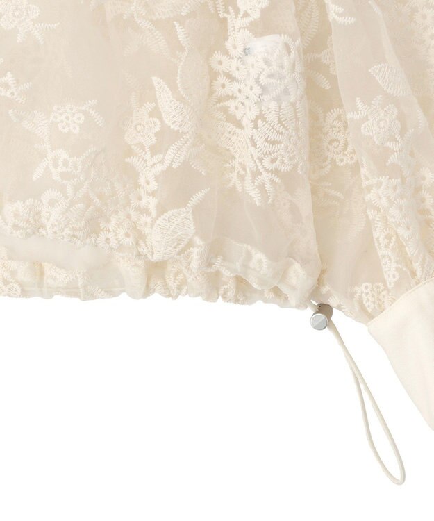 Green Parks オーガン刺繍比翼シャツ Ecru