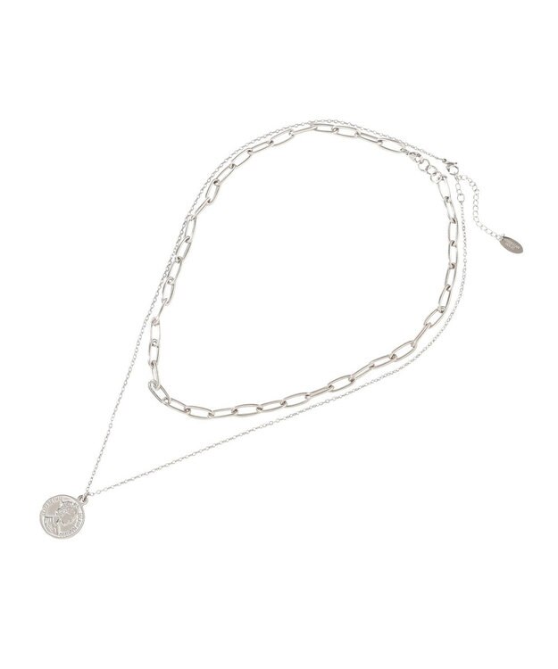 AMERICAN HOLIC 【ステンレス】コイン2連ネックレス Silver