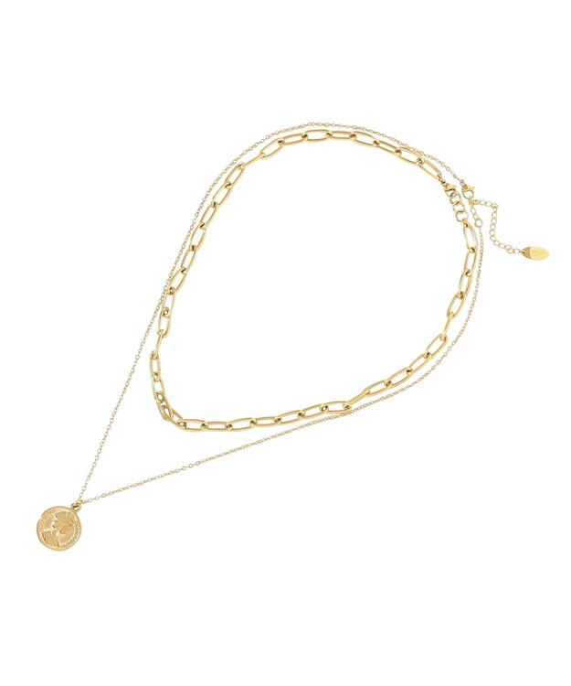 AMERICAN HOLIC 【ステンレス】コイン2連ネックレス Gold