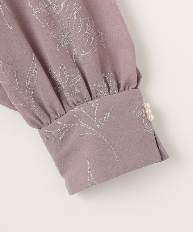 ANY SIS 【Lily Calin】ラインエンブロイダリー ドレス ピンク