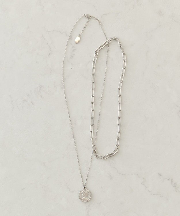 AMERICAN HOLIC 【ステンレス】コイン2連ネックレス Silver