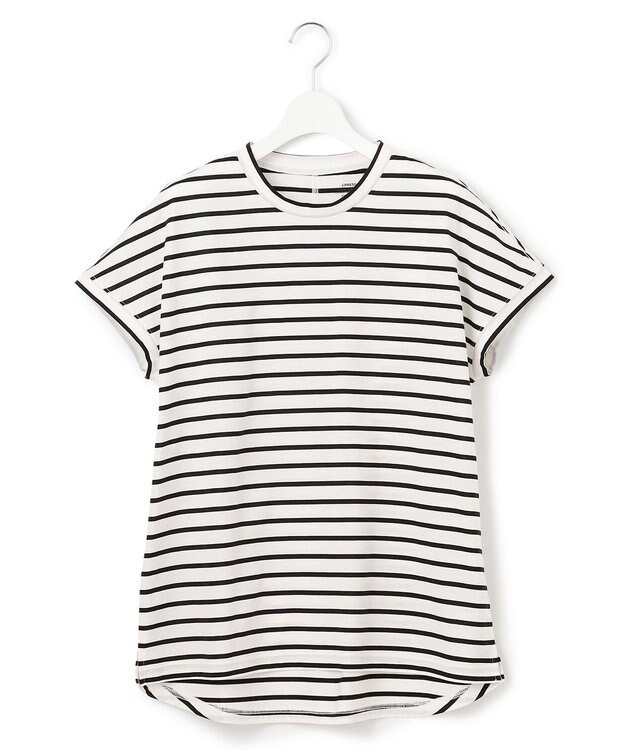 J.PRESS YORK STREET 【WOMEN】フレンチスリーブ ボーダーTシャツ ホワイト系1