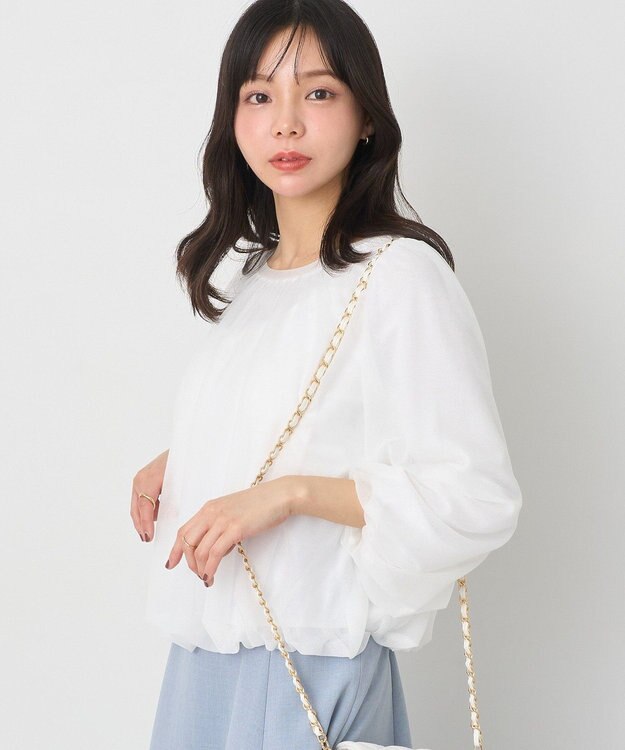 earth music&ecology シアーバルーンプルオーバー Ivory