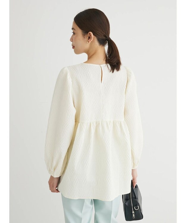 Green Parks ・ＥＬＥＮＣＡＲＥ　ＤＵＥ　フクレジャカードブラウス Ivory