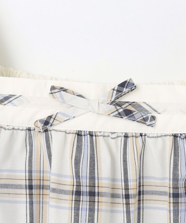 組曲 KIDS 【150-160㎝】プランタンチェック ブラウス ベージュ