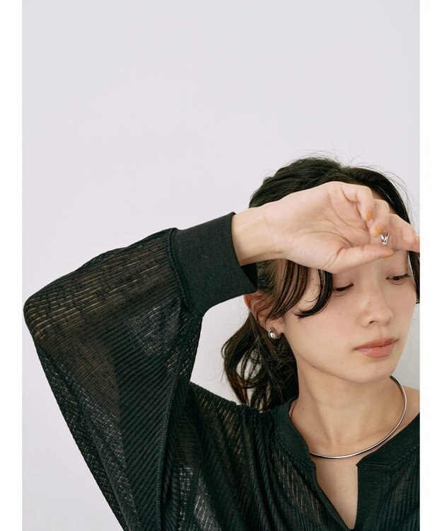 earth music&ecology シアーリブドルマンプルオーバー Black