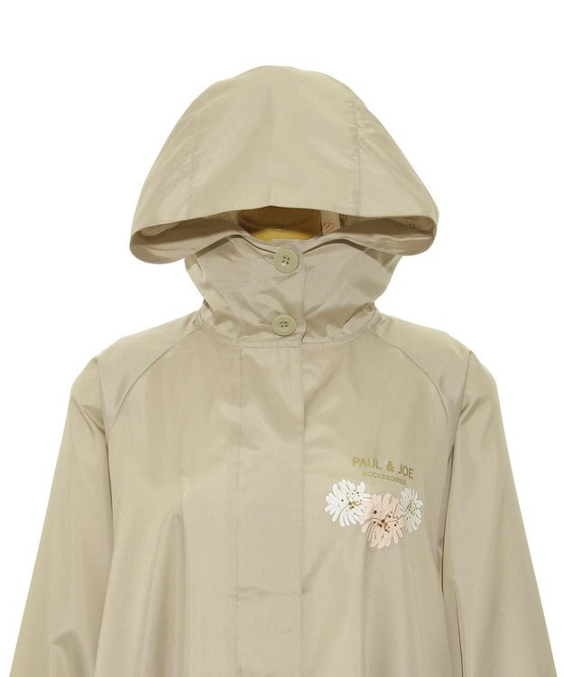 MOONBAT 【バッグ付】ポール & ジョー (PAUL & JOE　ACCESSOIRES) レインコート ポンジークリザンテーム ベージュ