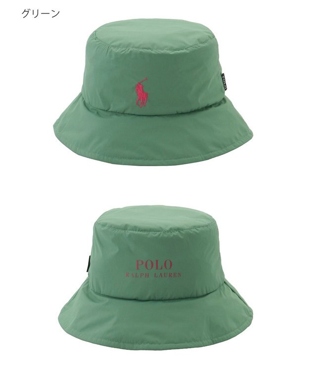MOONBAT POLO RALPH LAUREN レインハット POLO PONY 撥水 ポケッタブル グリーン