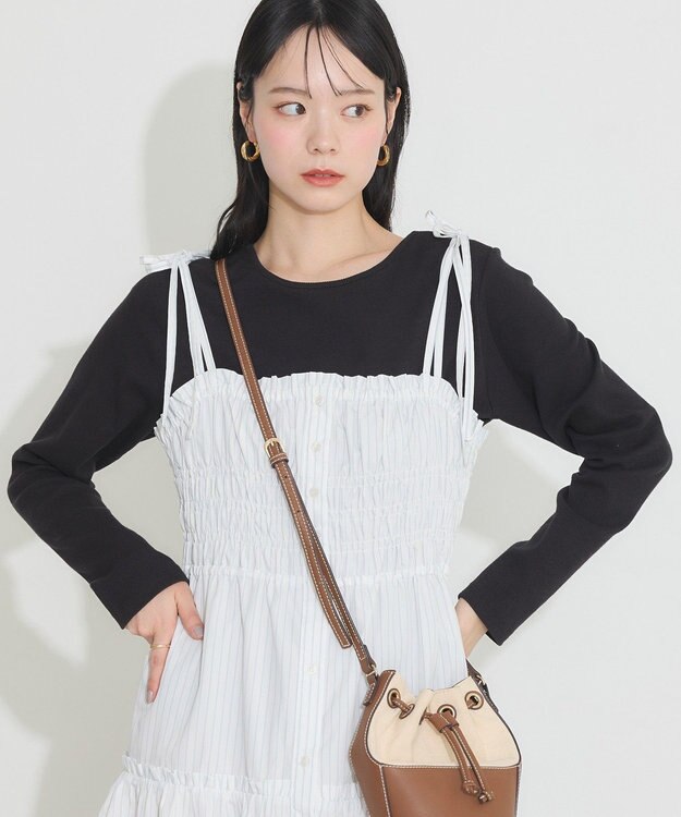 earth music&ecology ２ＷＡＹ釦リブプルオーバー Black