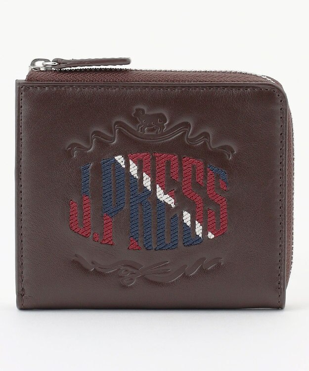 J.PRESS MEN 【MORPHO×J.PRESS】オーセンティックレジメンタル マルチウォレット(Ｌ字ラウンドファスナー) ダークブラウン系