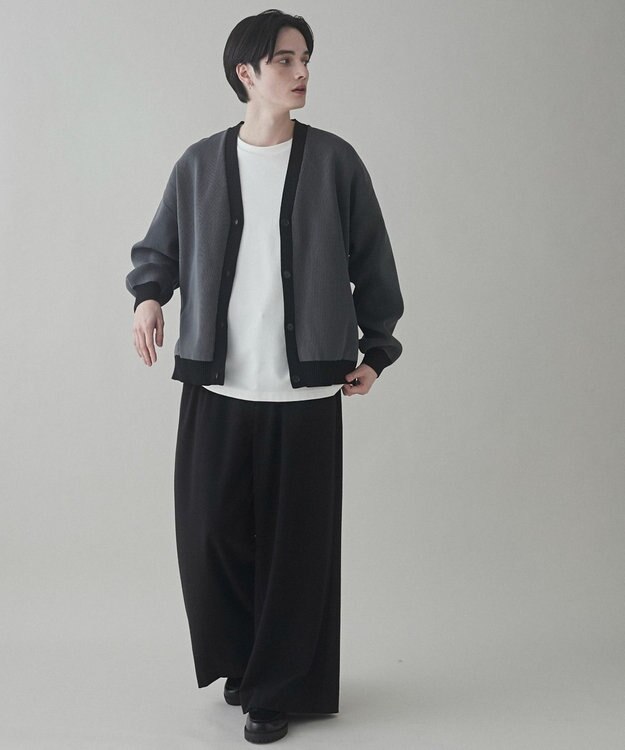 WEGO クリアライトリバーシブルカーディガン ブラック