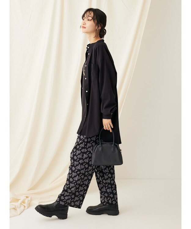 CRAFT STANDARD BOUTIQUE レーヨンデシンバンドカラーシャツ Black