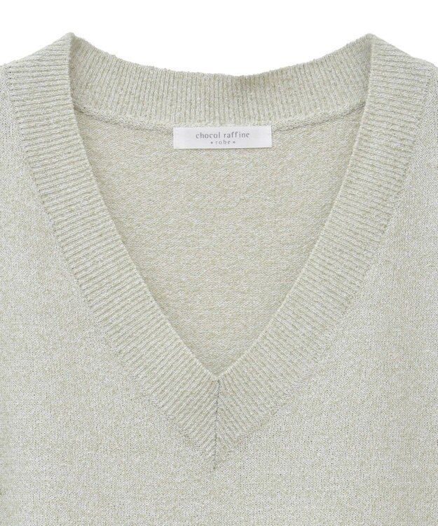 Green Parks ＴＯＹ　ＳＴＯＲＹ　／　刺繍Ｖネックニットベスト Green