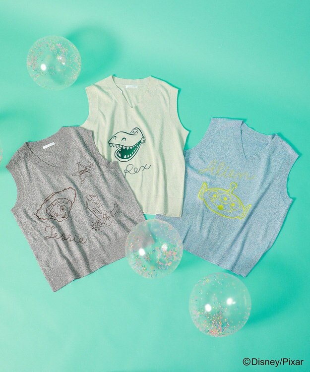 Green Parks ＴＯＹ　ＳＴＯＲＹ　／　刺繍Ｖネックニットベスト Brown