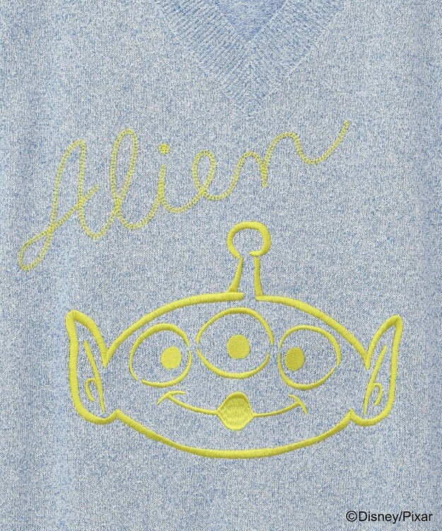 Green Parks ＴＯＹ　ＳＴＯＲＹ　／　刺繍Ｖネックニットベスト Sax