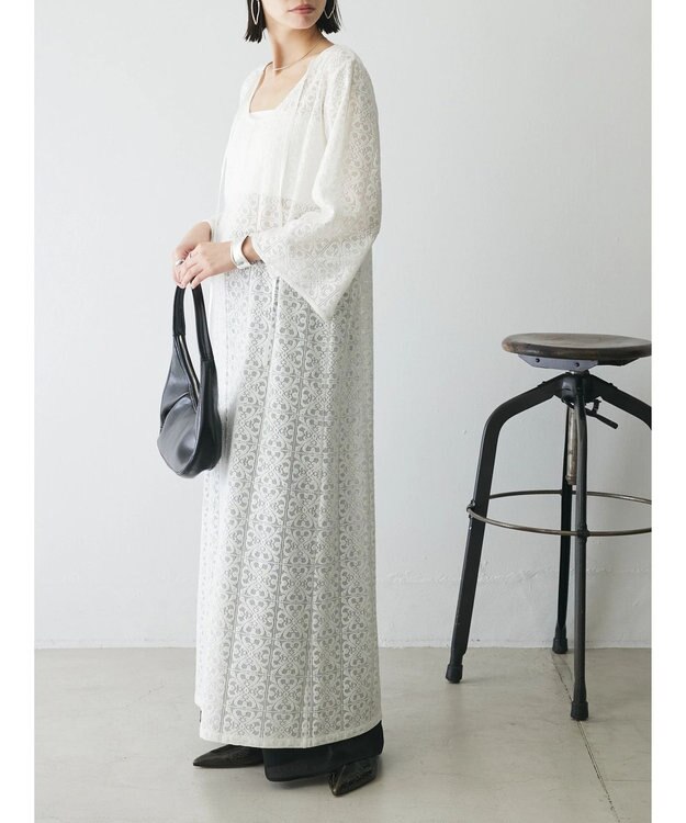 Green Parks AnriettMusee レースロングワンピース Off White