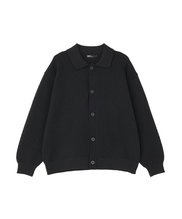 CRAFT STANDARD BOUTIQUE 柄編みニットシャツカーディガン Black