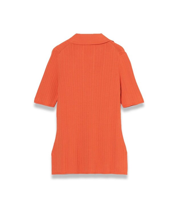 JOSEPH 【洗える】ヴィスコースリブ　ニットポロトップ Sun down