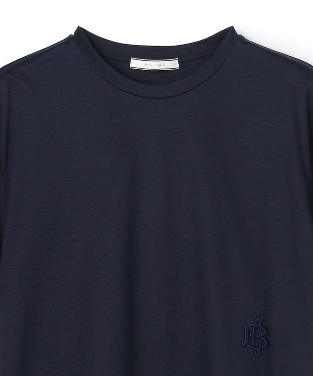 BEIGE， COOKE / オリジナルロゴ刺繍Tシャツ Navy