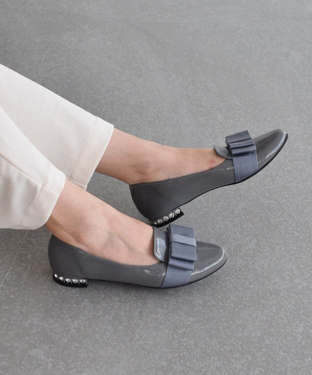 Bridget Birkin 【Bridget Birkin】ガーリーリボンローファー グレーエナメル