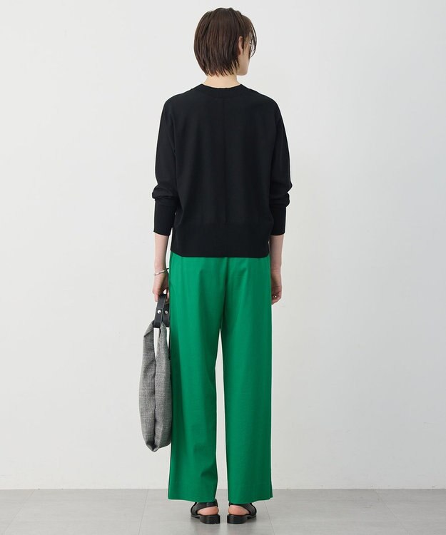 ICB クリアレーヨンストレッチ Vネックニット ブラック