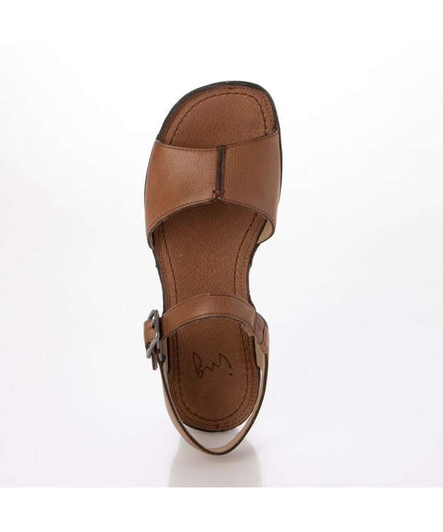 ing <ing>【WEB限定】ウエッジヒールレザーサンダル ライトブラウン