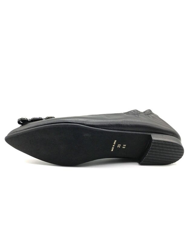 nouvelleRobe Oū 【本革・高反発・抗菌】Bijou Ornament ポインテッドトゥ パンプス Black