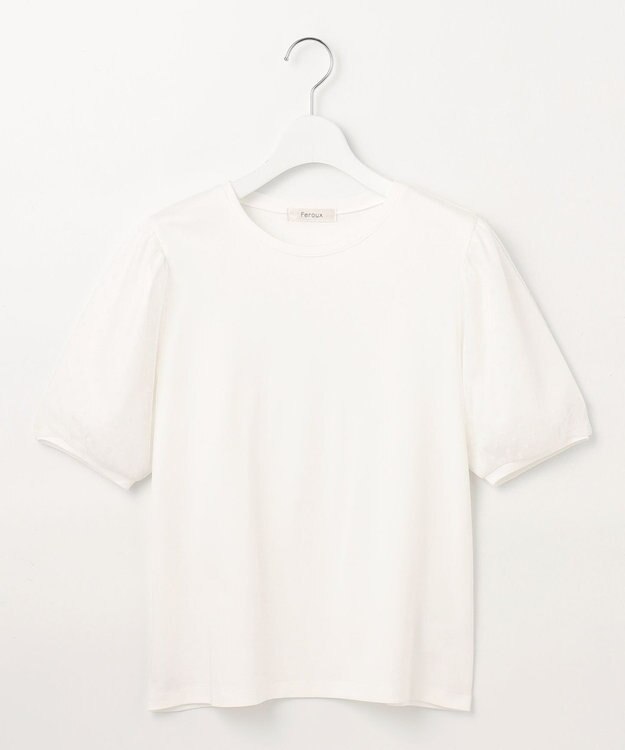 Feroux チュールパフスリーブ プルオーバー ホワイト系