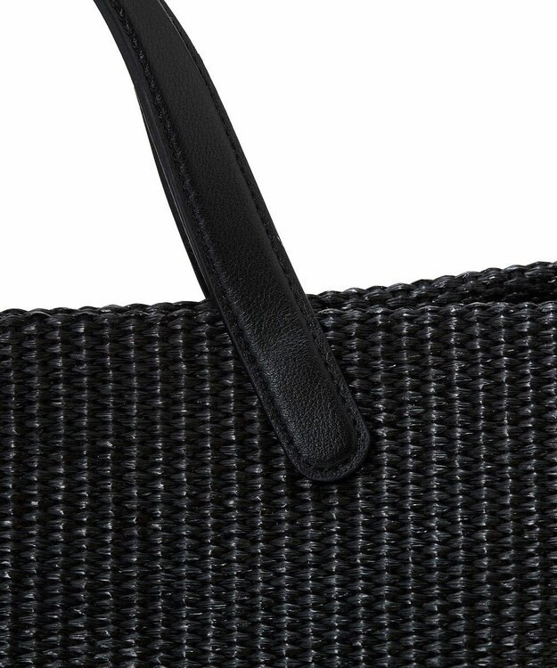 TOPKAPI 【Breath TOPKAPI】ワイド トート レザーハンドル カゴバッグ / ポーチ付き ブラック