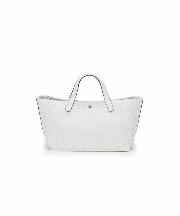 TOPKAPI 【Breath TOPKAPI】ワイド トート レザーハンドル カゴバッグ / ポーチ付き ホワイト