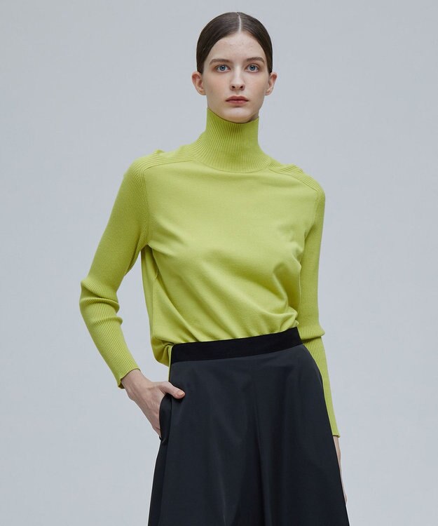 BEIGE， WILLOW / ハイネックニット Chartreuse