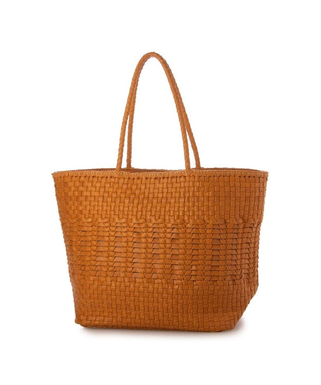 UNBILLION ペルケ perche / 牛革メッシュ編みトートL キャメル