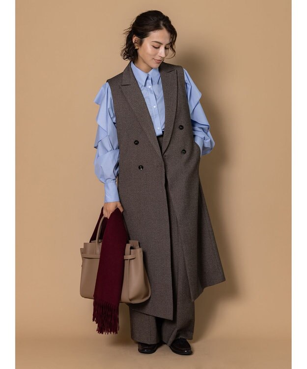 Te chichi 【泉 里香さん着用・Oggi.jp10/23掲載】ツイードロングジレ（セットアップ可） ブラウン