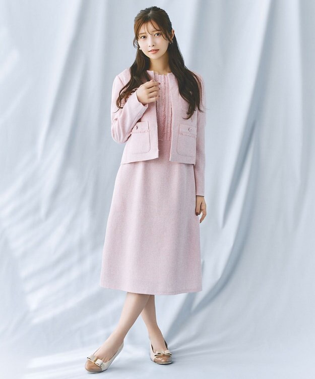 TOCCA 【洗える・消臭】MIST TWEED ドレス ピンク系5