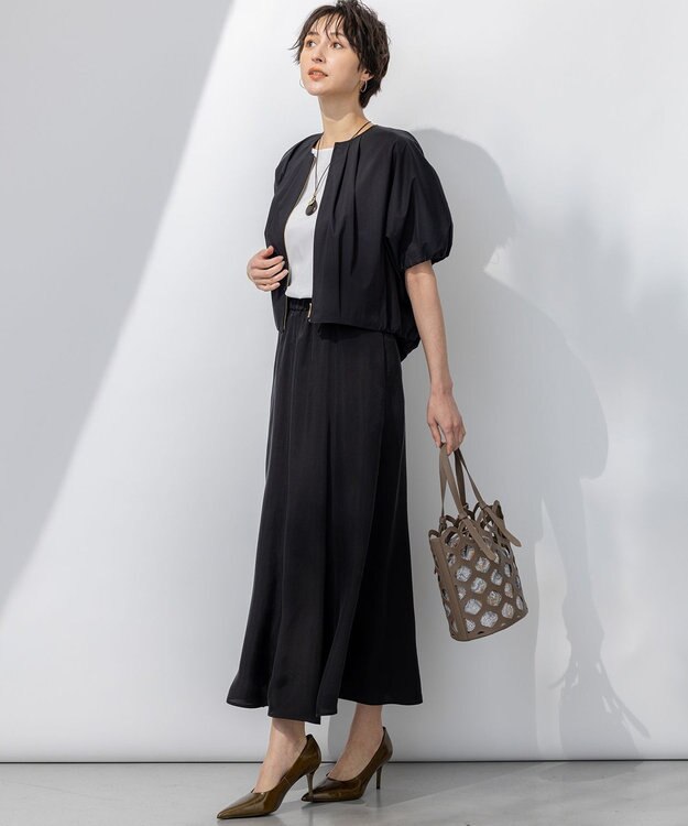 23区 【撥水性/接触冷感】ストレッチライトタイプライター コンパクトブルゾン ブラック系