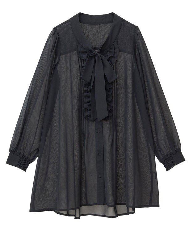 YECCA VECCA 【archive】フリルボウタイブラウス Black
