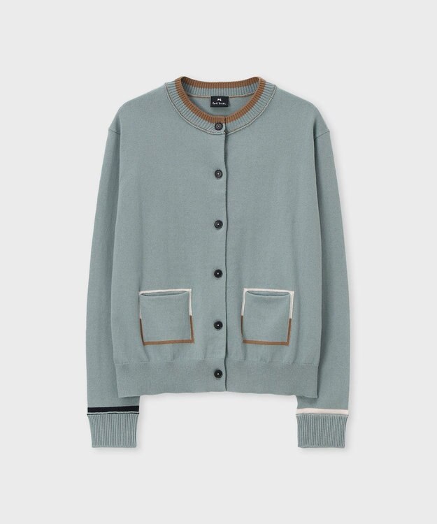 Paul Smith アクセントカラー カーディガン グレイッシュブルー