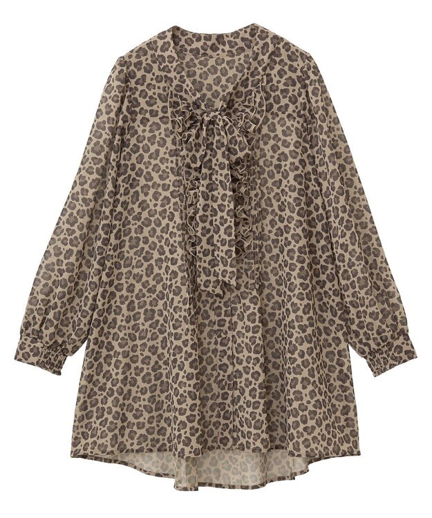 YECCA VECCA 【archive】フリルボウタイブラウス Leopard