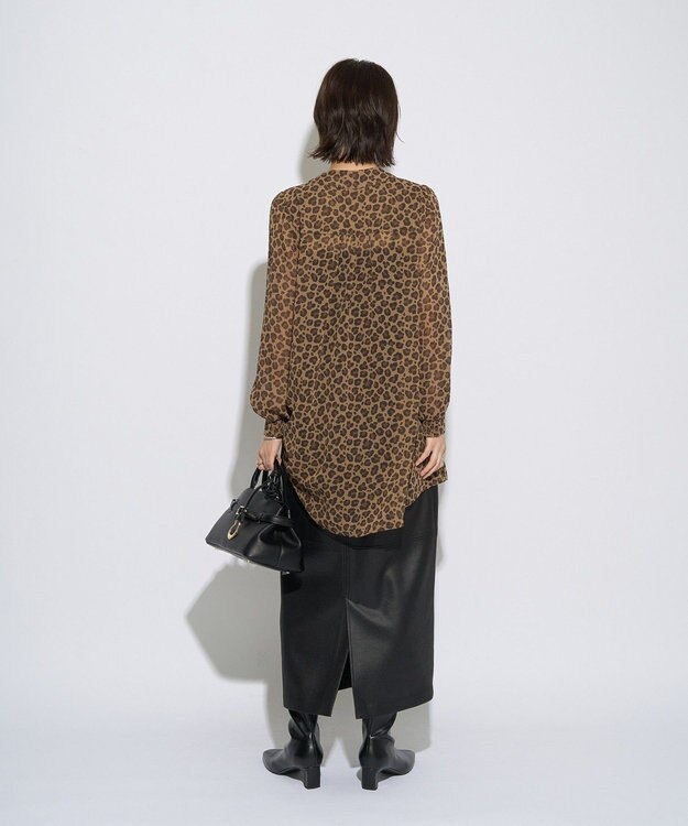 YECCA VECCA 【archive】フリルボウタイブラウス Leopard