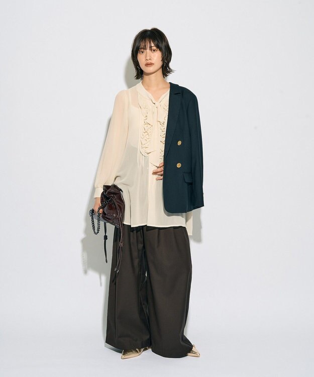 YECCA VECCA 【archive】フリルボウタイブラウス Ivory