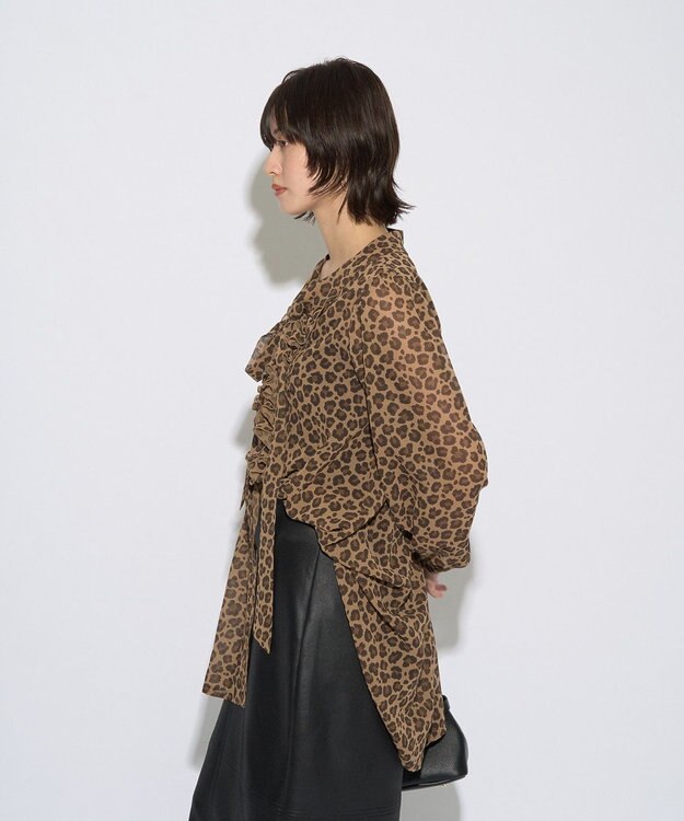YECCA VECCA 【archive】フリルボウタイブラウス Leopard
