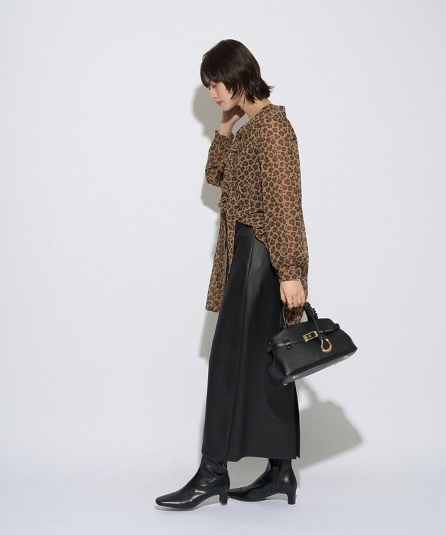 YECCA VECCA 【archive】フリルボウタイブラウス Leopard