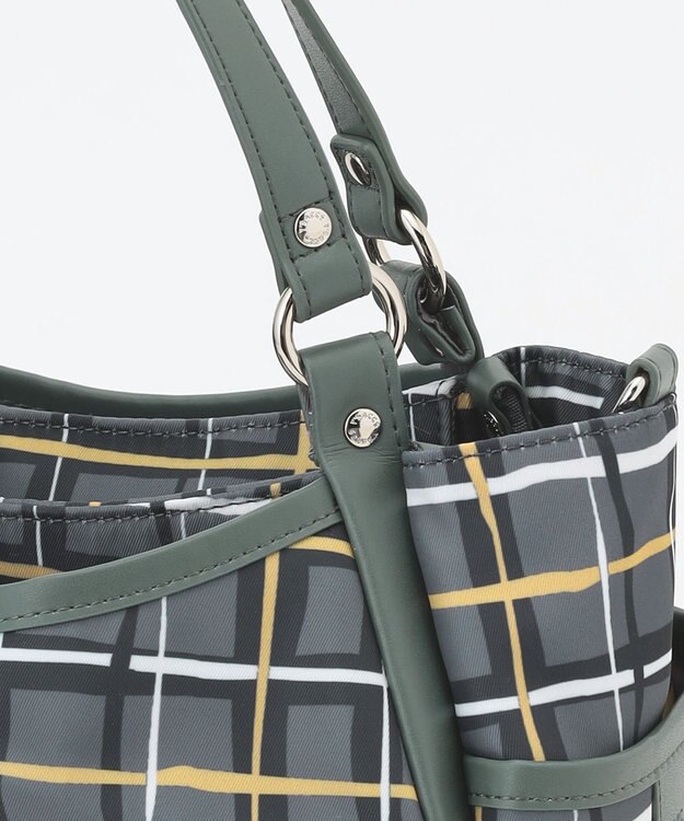 Y'SACCS ドローイングチェック2WAYミニトート グレー