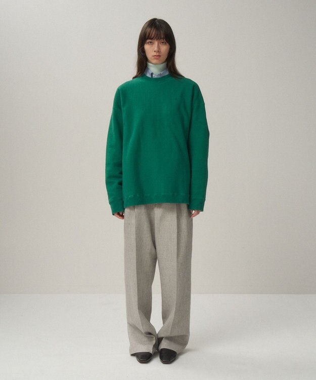 ATON NATURAL DYED URAKE | オーバーサイズスウェットシャツ - UNISEX GREEN