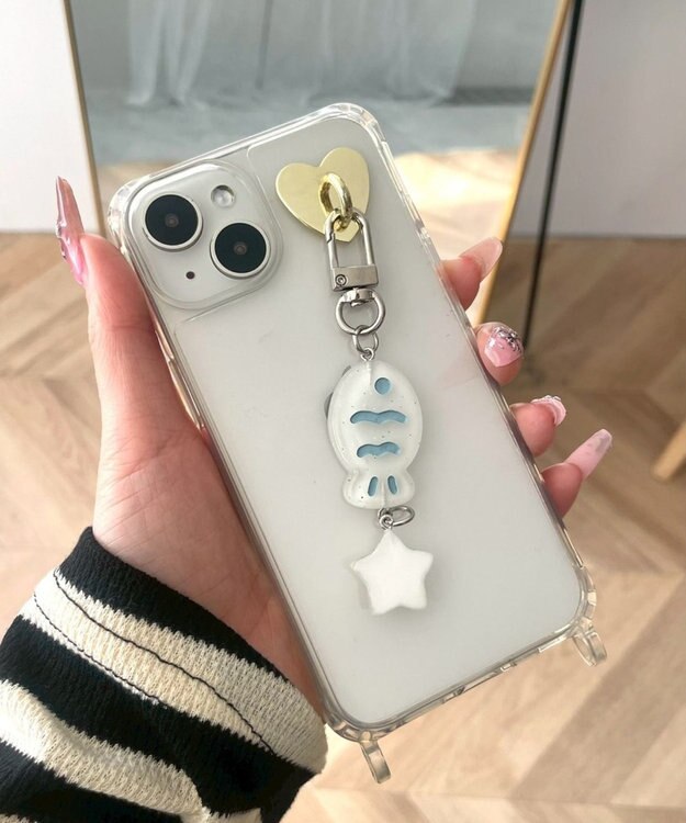 WEGO キラキラおさかなキーホルダー ホワイト