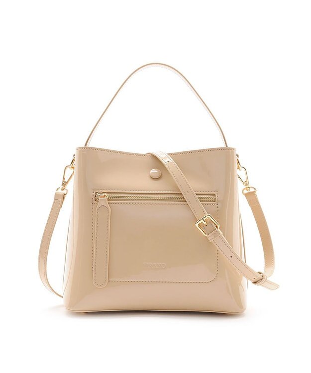 MioFIRANO スクエアエナメルハンドバッグ 2WAY　FIRANO フィラノ BEIGE