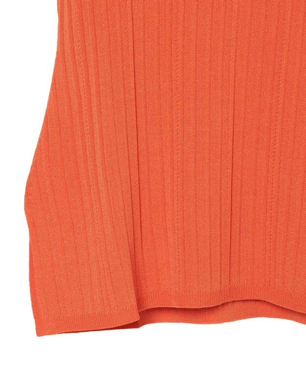 JOSEPH 【洗える】ヴィスコースリブ　ニットポロトップ Sun down