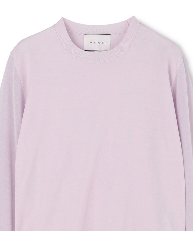 BEIGE， JULIE / コットンシルク 異素材プルオーバーニット Lilac
